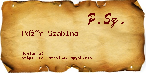 Pór Szabina névjegykártya